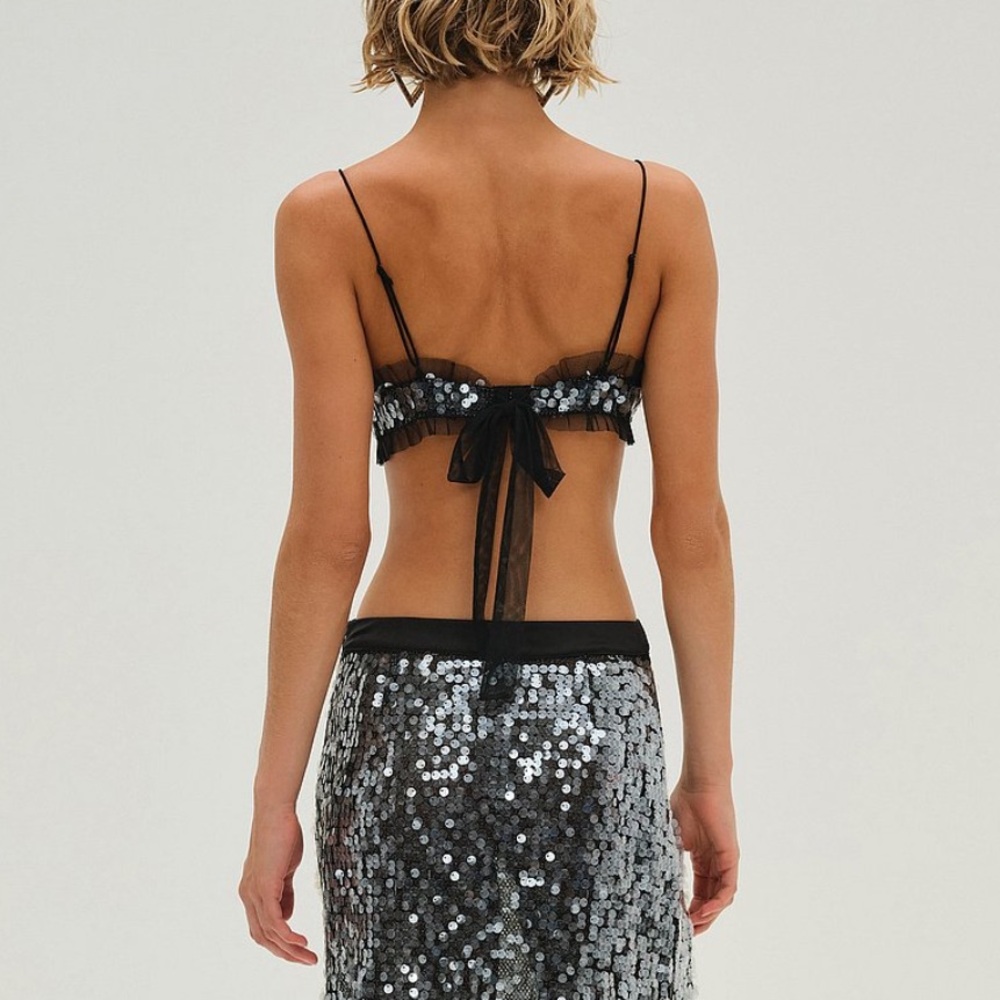For Love & Lemons • Sequin Embellished Christelle Bralette Top - Picture 4 of 12